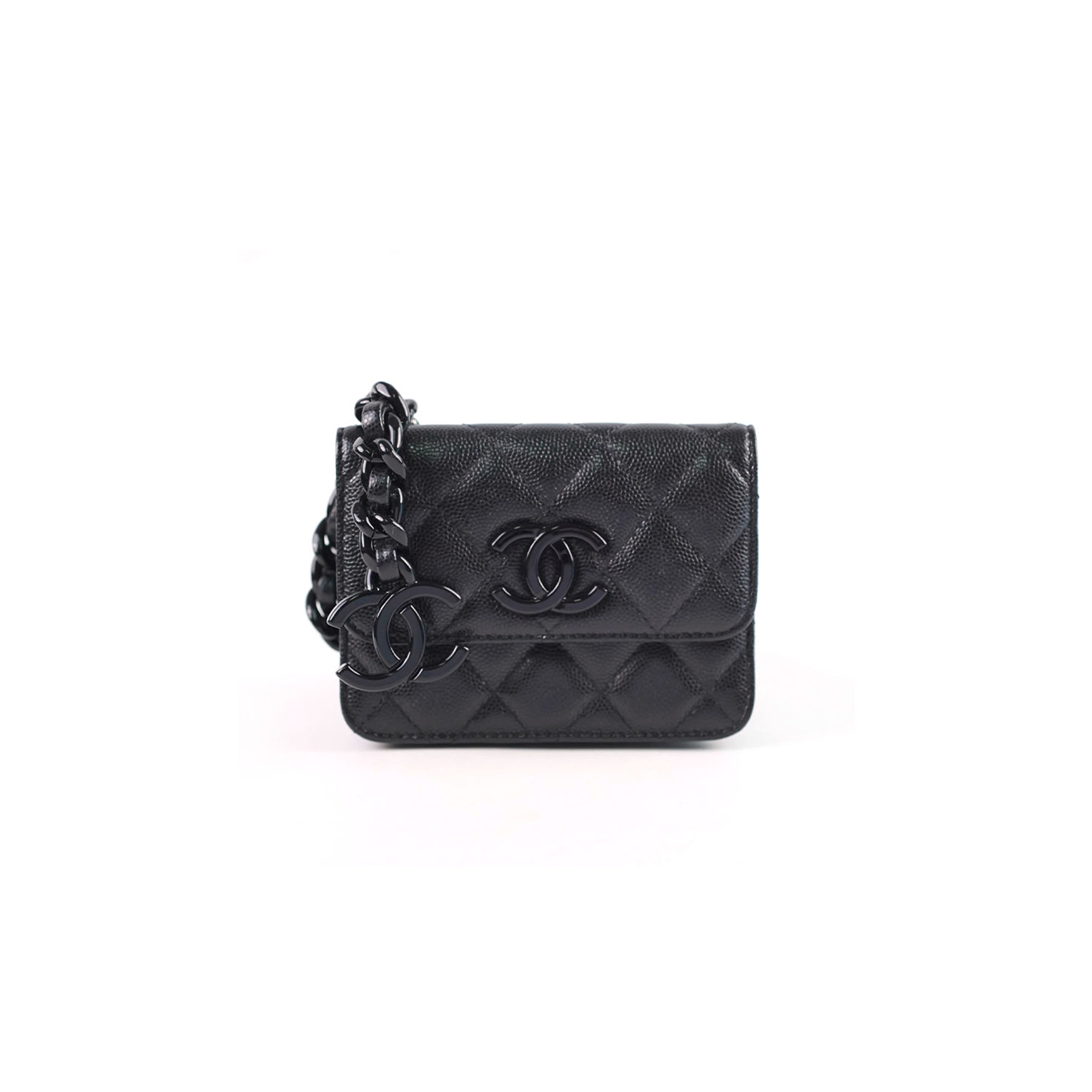 CHANEL MY EVERYTHING FLAP CARD HOLDER QUILTED CAVIAR BELT BAG (12*9*2cm) 
